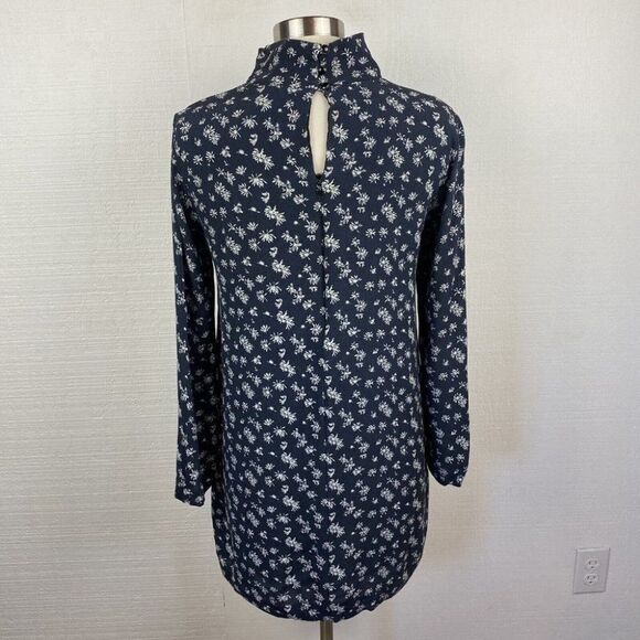 Ottod'Ame Dress 8 Womens Dark Gray Print Long Sleeves Mini High Neck Lined - Picture 3 of 10